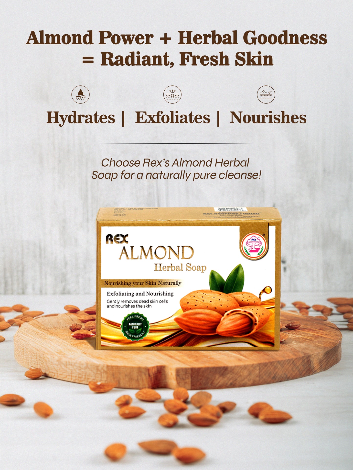 Almond Herbal Soap (Pack of 4)