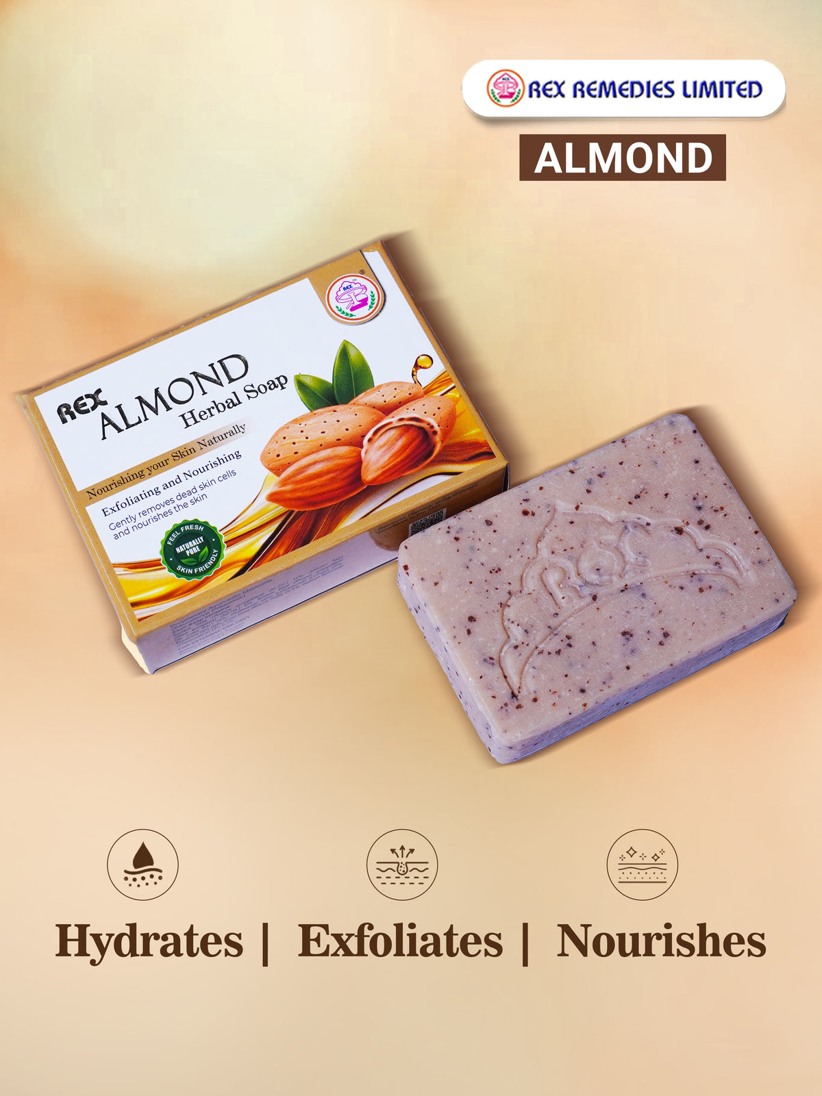 Almond Herbal Soap (Pack of 4)