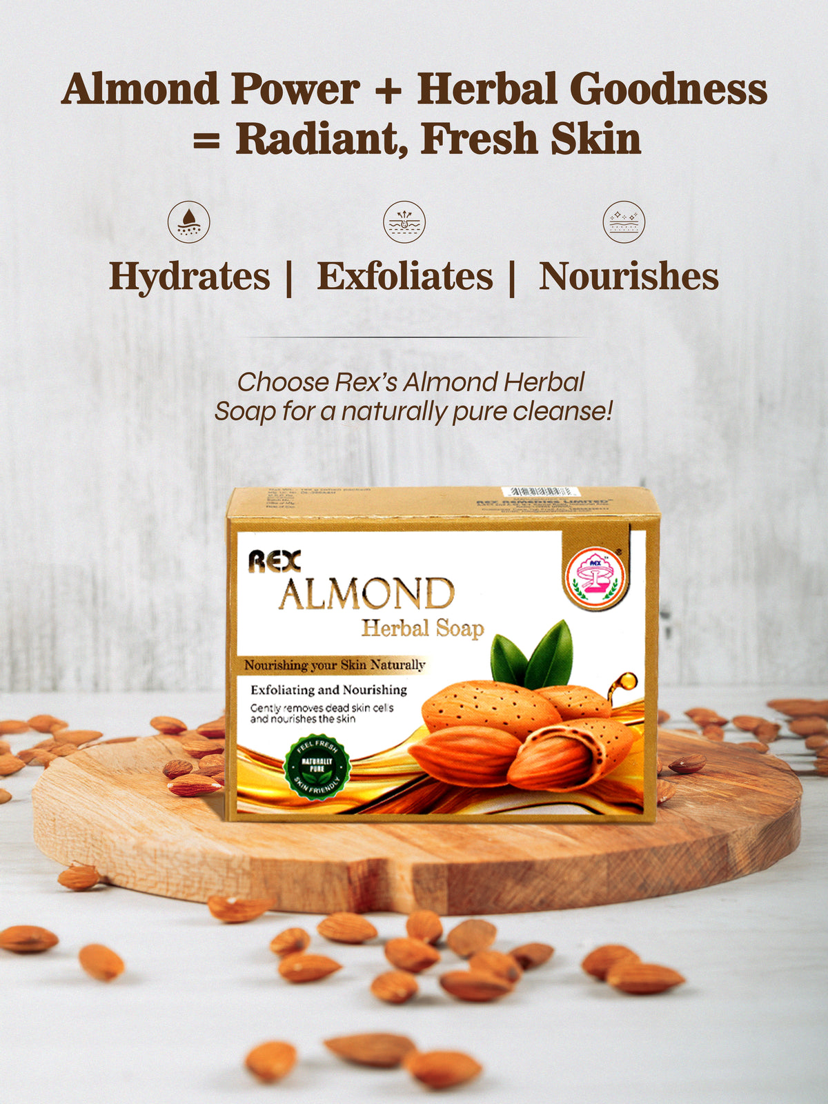 Almond Herbal Soap (Pack of 4)